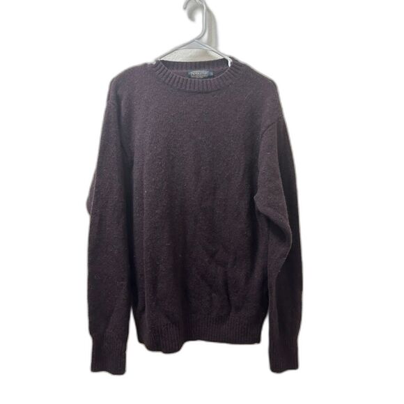 Pendleton Sweater Mens Size Large Burgundy Purple Washable Wool Long Sleeve knit - Picture 1 of 3